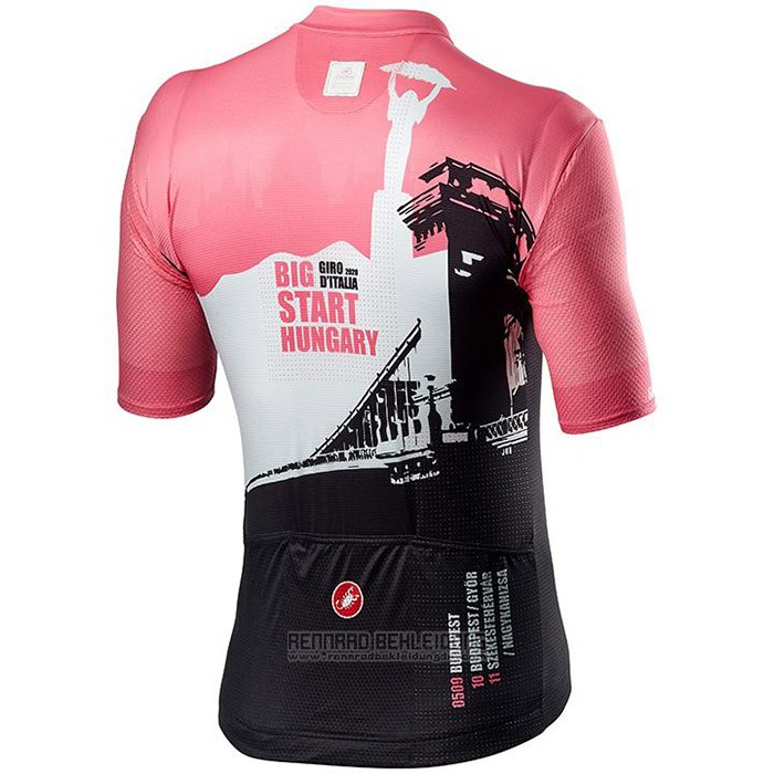 2020 Fahrradbekleidung Giro d'Italia Wei Shwarz Rosa Trikot Kurzarm und Tragerhose